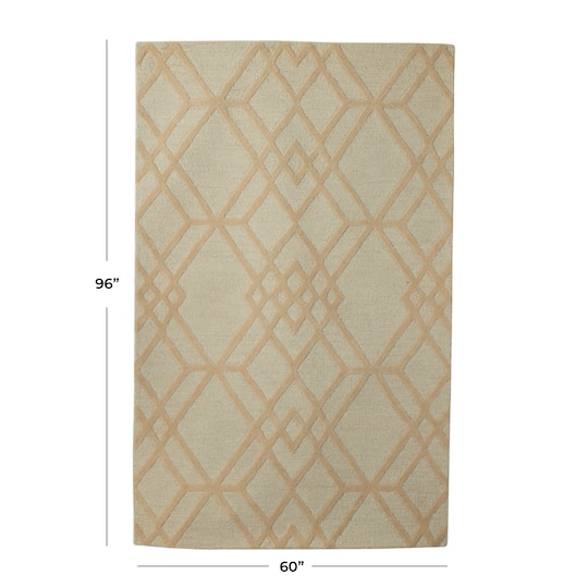 Beige Contemporary 5' x 8' Area Rug
